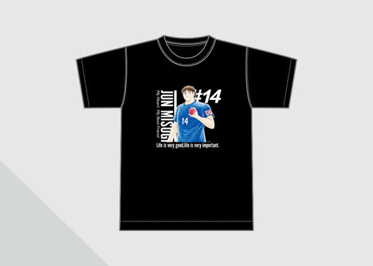 心臓病啓発アンバサダー三杉淳 「Life is very good」Tシャツ(黒)